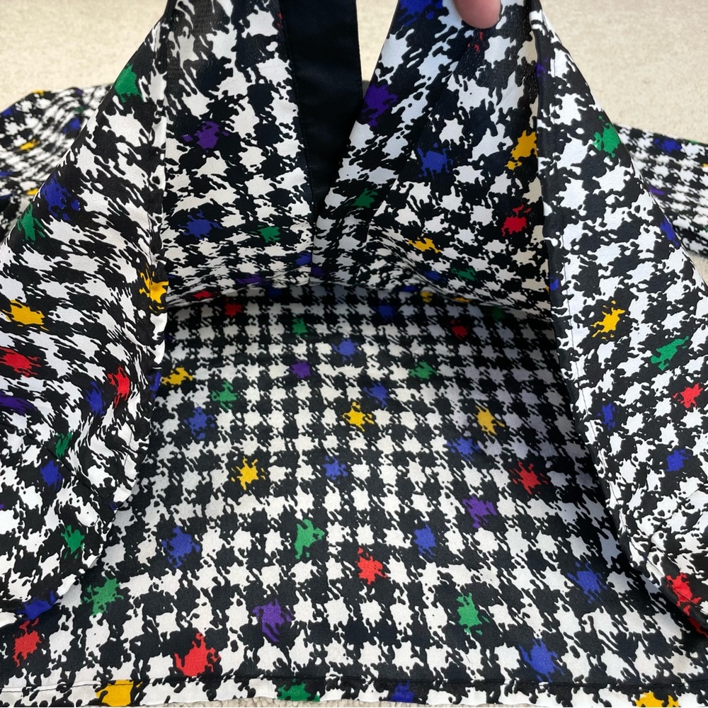 Vintage Impressions of California Colorful Houndstooth Button Down Blouse - Picture 10 of 14
